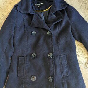 FOREVER 21 DOUBLE BREASTED LINED PEA COAT SIZE MEDIUM